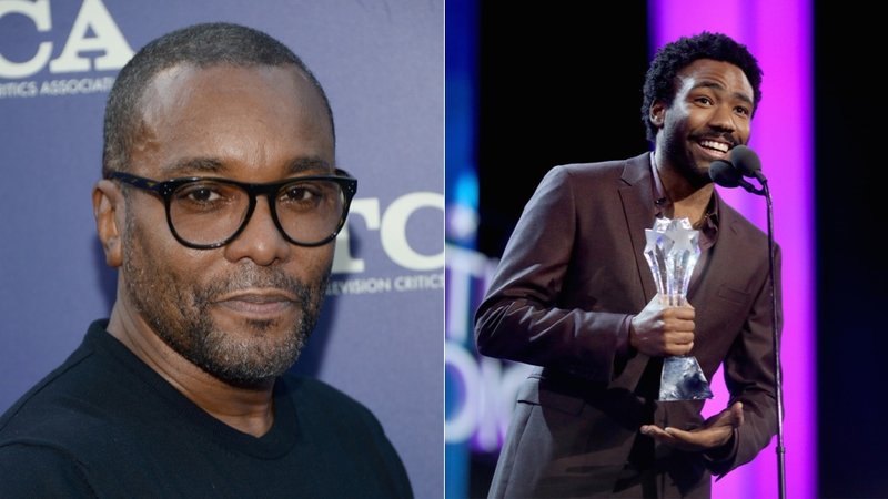 Images via Getty. Right: Donald Glover accepts a Critic’s Choice Award for his hit show Atlanta